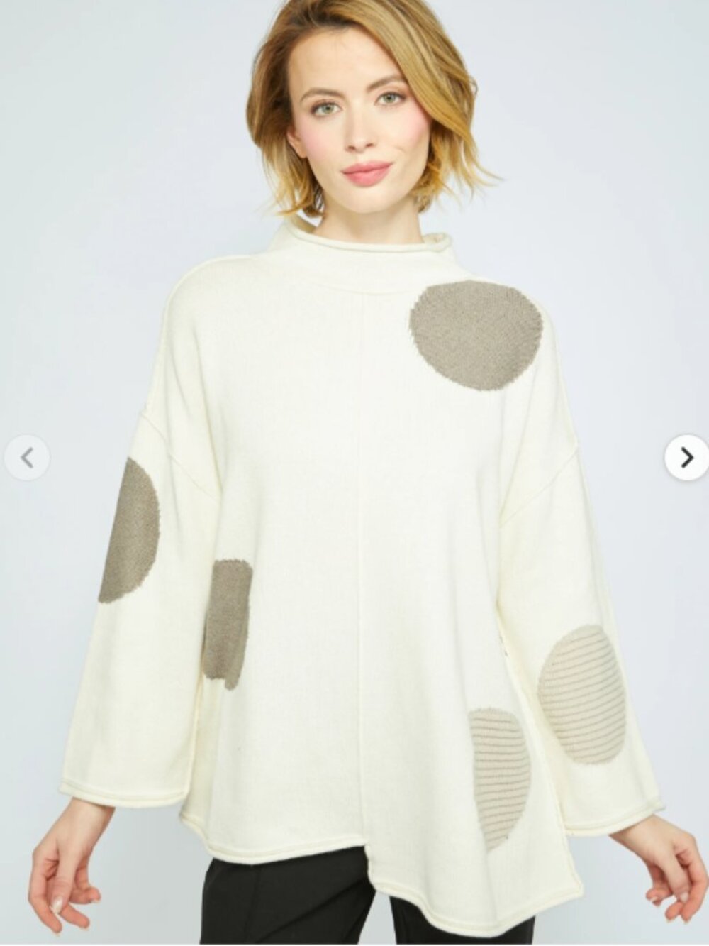 NWOT Olivia by Habitat Circle Back Tunic Oversize in Winter White Size S